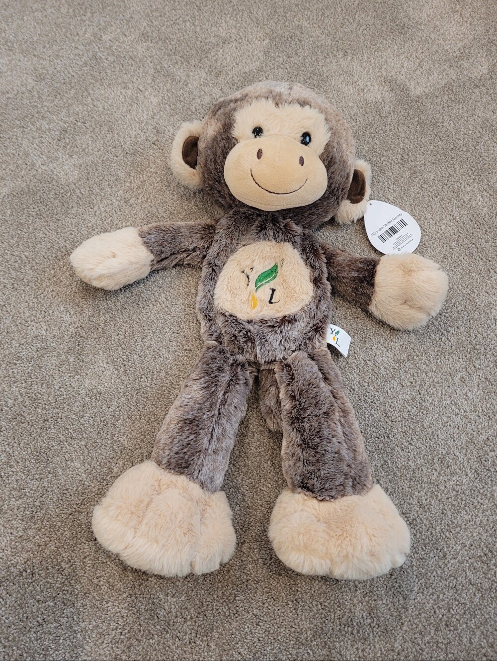 YL Warmable Stuffed Monkey NWT